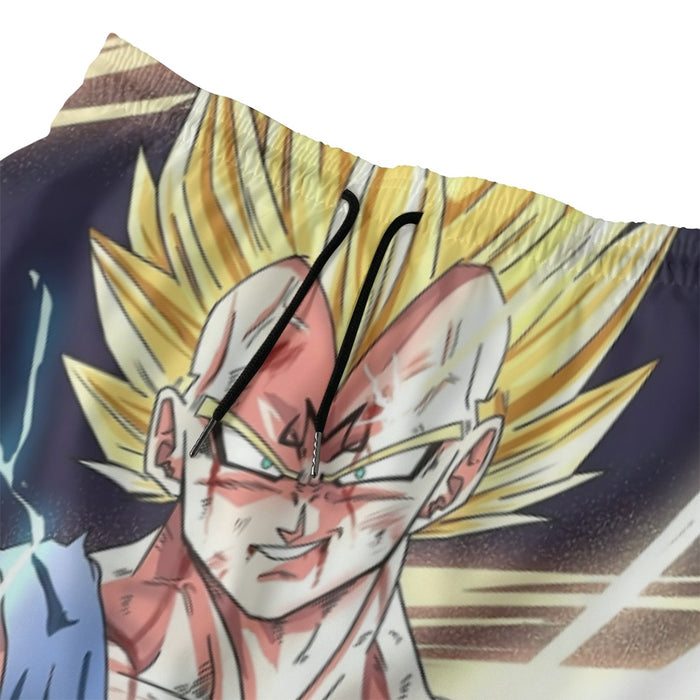 DBZ Majin Vegeta Saiyan Prince Fight Injure Manga Style Trending Beach Pants