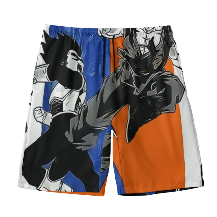 Red Goku And Blue Vegeta Fight Dragon Ball Z Beach Pants