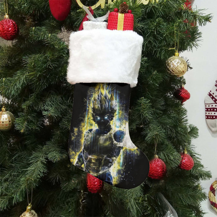 Dragon Ball Z Super Saiyan Vegeta Yellow Aura Epic Christmas Socks