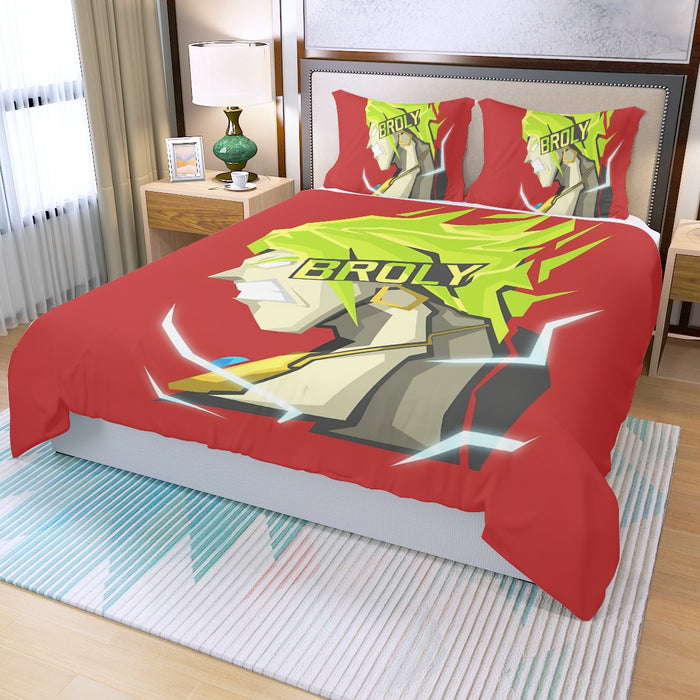 Dragon Ball Super Cool Legendary Broly Cool Vector Art Three Piece Duvet Cover Set