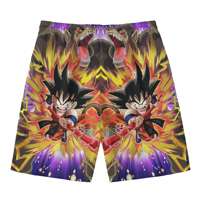 Great Ape Monkey Warrior Angry Kid Goku Fighting 3D Beach Pants