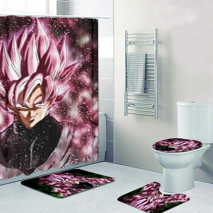 Dragon Ball Z Super Saiyan Goku Black Rose Pink Four-piece Bathroom