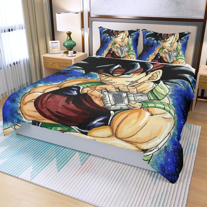 Dragon Ball Bardock Super Saiyan Goku Father Warrior Color Streetwear Three Piece Duvet Cover Set