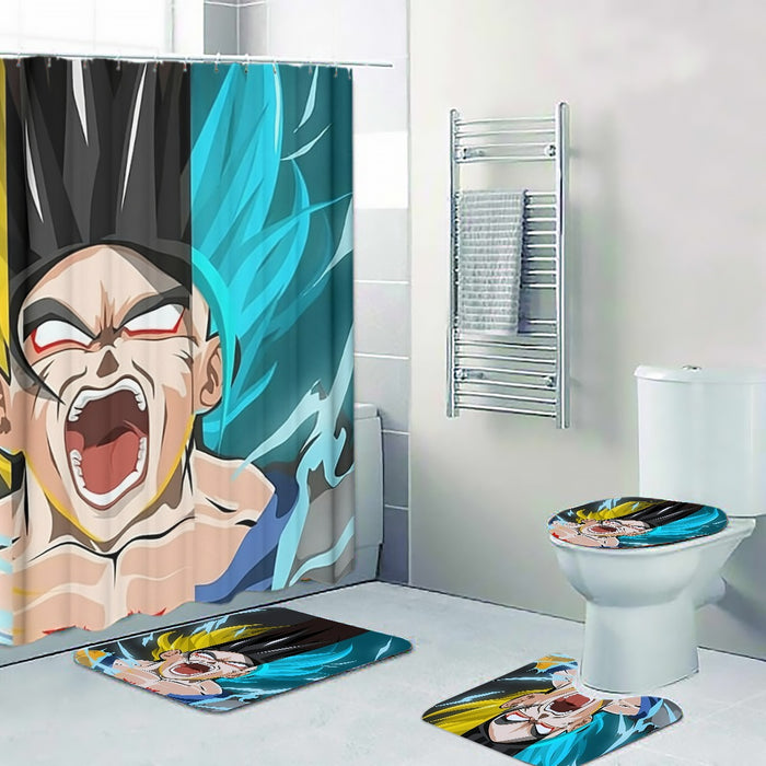 Dragon Ball Goku Super Saiyan Triple Blue God SSGSS Hand Drawing Style Four-piece Bathroom