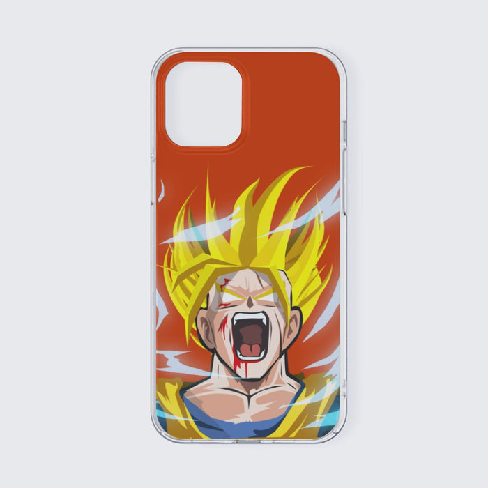 Dragon Ball Goku Super Saiyan Angry Scream Hand Drawing Design iPhone 13 Case