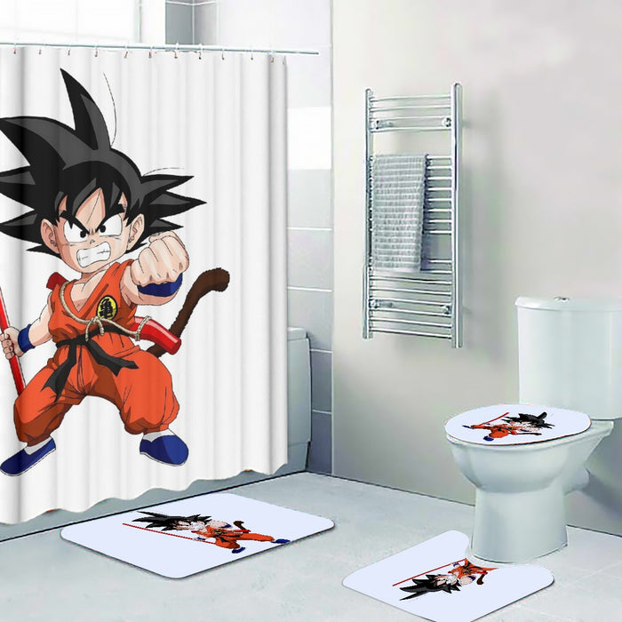 Kid Goku Fighting Dragon Ball Z Four-piece Bathroom