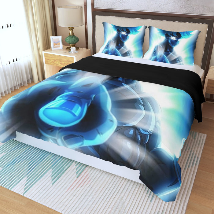 Dragon Ball Super Blue Son Goku Epic Ultra Instinct Three Piece Duvet Cover Set