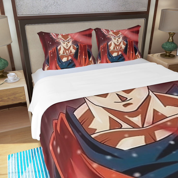 Dragon Ball Son Goku Super Saiyan Rose Portrait Cool Three Piece Duvet Cover Set