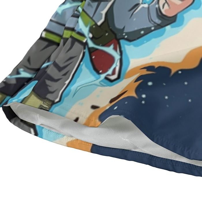 Dragon Ball Future Trunks Saga Super Saiyan Chibi Design Beach Pants