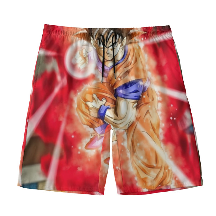 Dragon Ball Super Goku Red Kaioken Energy Epic Punch Beach Pants