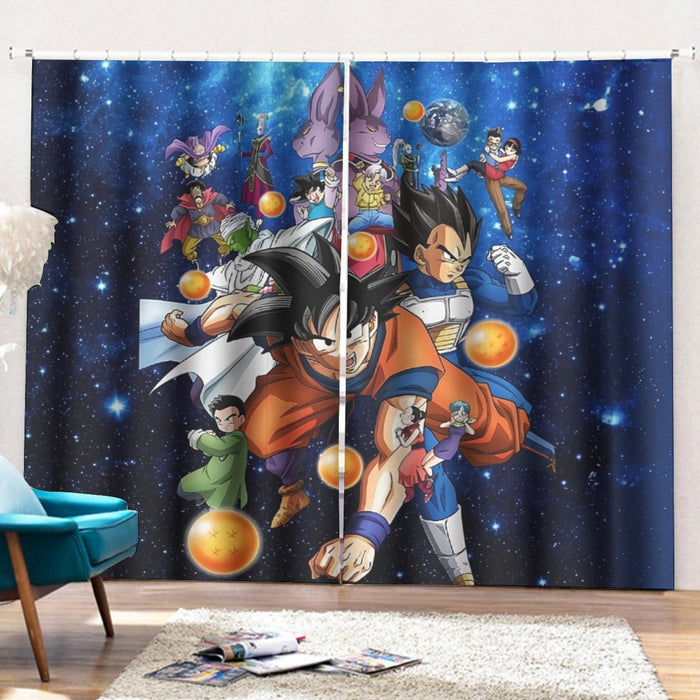 Dragon Ball Super Destruction Gods Goku Vegeta Curtains with Hooks