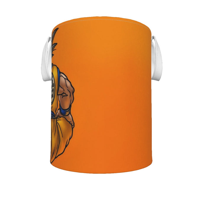 Goku Orange Background Laundry Basket