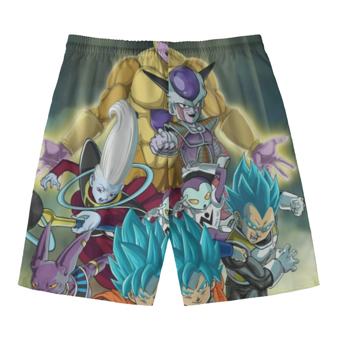 Dragon Ball Goku Vegeta Super Saiyan God Blue SSGSS Fight Villains Beach Pants