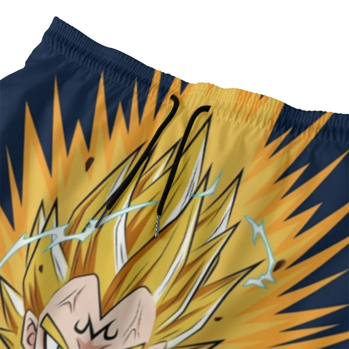 DBZ Majin Vegeta Super Saiyan Prince Power Aura Chibi Sketch Beach Pants