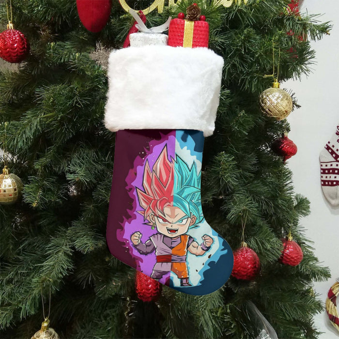 DBZ Goku Zamasu SSGSS God Blue Rose Super Saiyan Chibi Christmas Socks