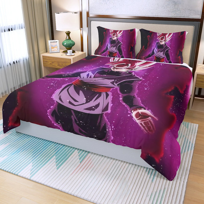 Dragon Ball Black Goku Rose 2 Ultra Instinct Dope 3D Three Piece Duvet Cover Set