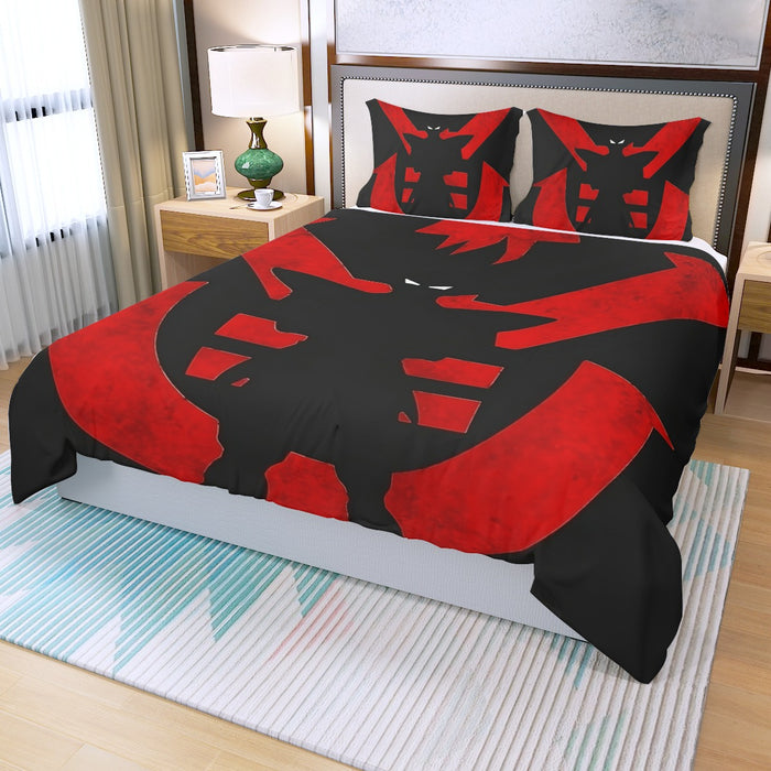 Dragon Ball Z Vegeta Shadow Cool Red Vegeta Symbol Three Piece Duvet Cover Set