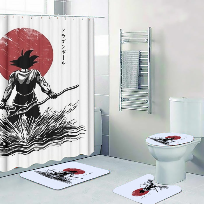 Goku With Red Moon Dragon Ball Four-piece Bathroom