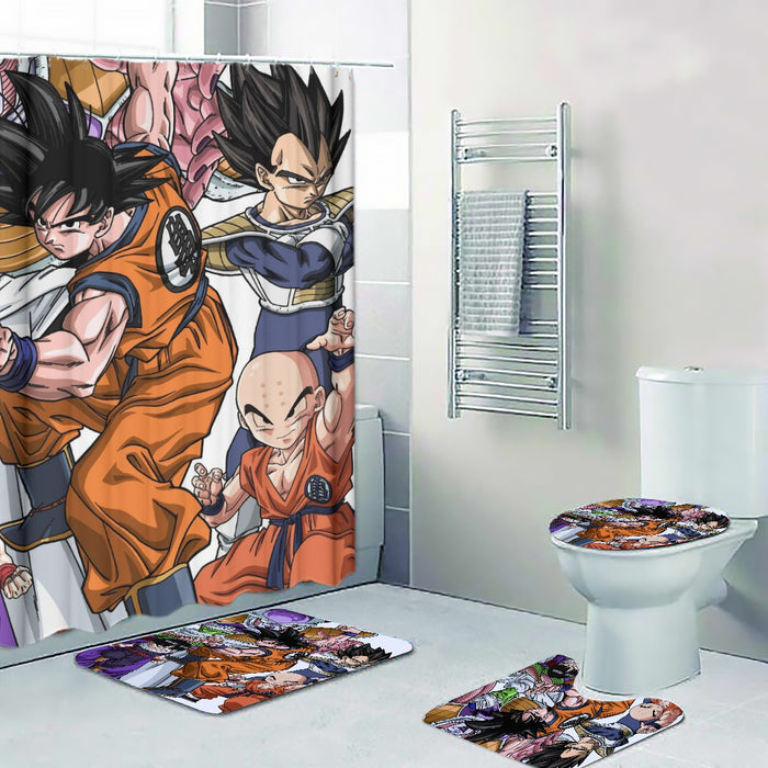 DBZ Goku Fighting Stance Gohan Piccolo Krillin Vegeta Frieza Color Four-piece Bathroom