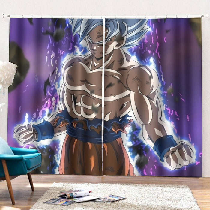 Dragon Ball Goku Ultra Instinct Power Up Vibrant 3D Curtains with Hooks