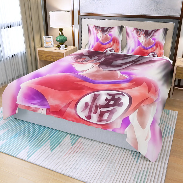 Dragon Ball Super Goku Kaioken Cool Purple Aura Casual Three Piece Duvet Cover Set