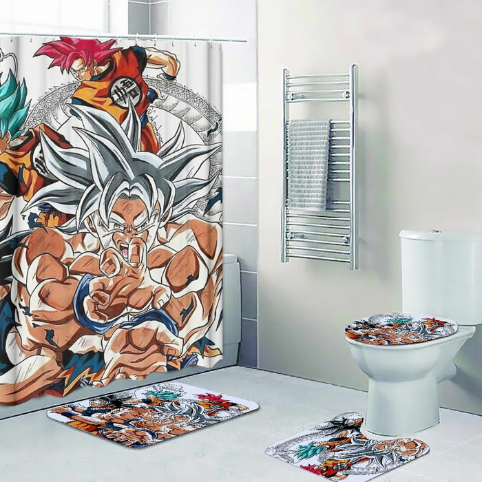 DBS Goku SSJ Transformations White God Blue Red Kaioken Ultra Instinct Four-piece Bathroom