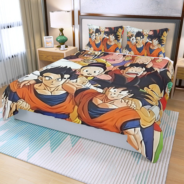 Dragon Ball Z Dragon Ball Characters Happiness Design Three Piece Duvet Cover Set