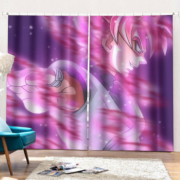 Dragon Ball Super Saiyan Black Goku Rose Cool Casual Curtains with Hooks