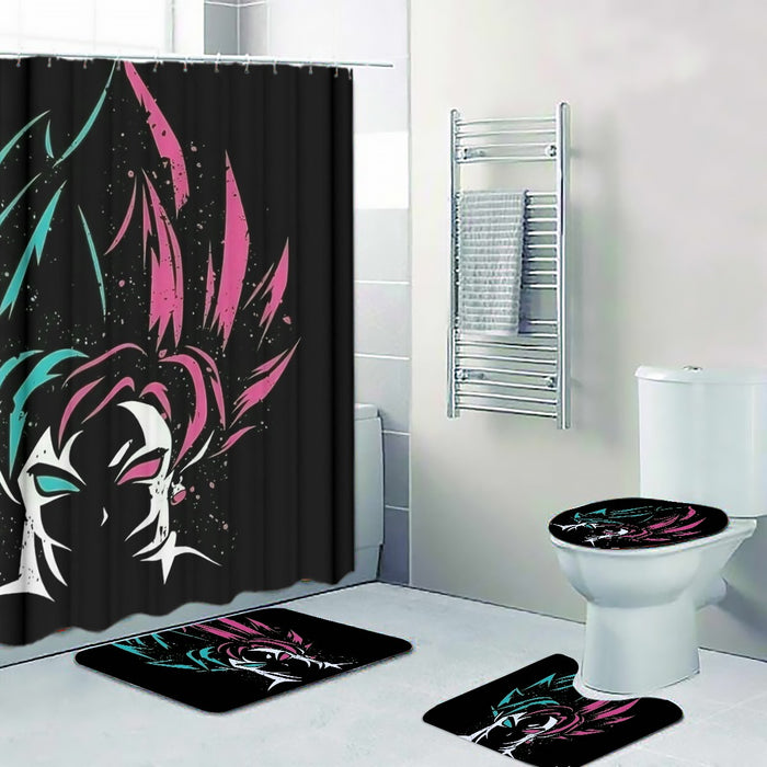 DBZ Goku Super Saiyan God Blue Rose SSGSS Dope Design Four-piece Bathroom