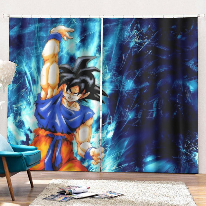 Dragon Ball Z Son Goku Cool Blue Aura Energy Ball Curtains with Hooks