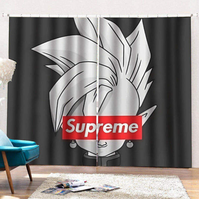 DBZ Zamasu Supreme Kai Logo Creative Black Edition Curtains with Hooks