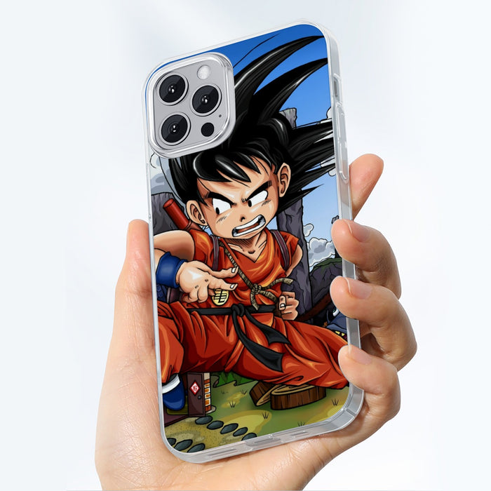 Dragon Ball Anime Angry Kid Goku Sky Clouds Blue 3D iPhone 13 Case