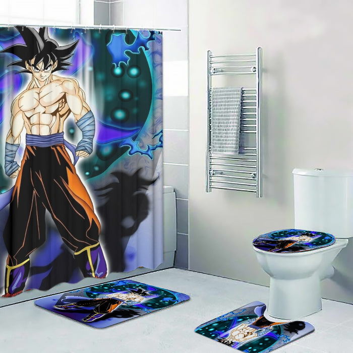 DBZ Goku Muscular Saiyan Vibrant Background Art Style Four-piece Bathroom