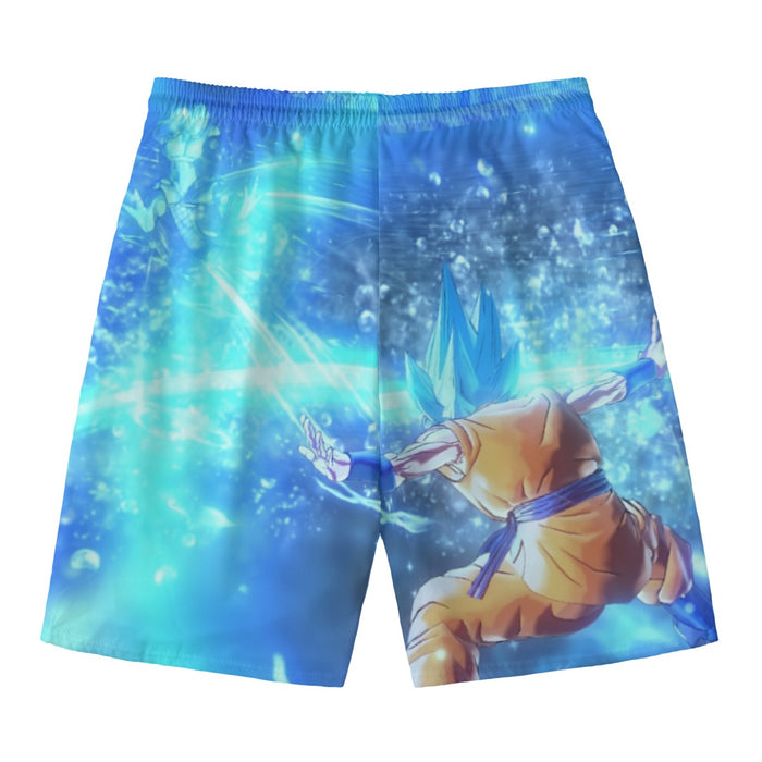 DBZ Goku SSGSS Saiyan God Blue Aura Blasting Streetwear Beach Pants