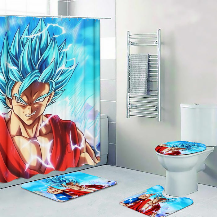 Dragon Ball Super Goku Blue Lightning SSGSS Design Four-piece Bathroom