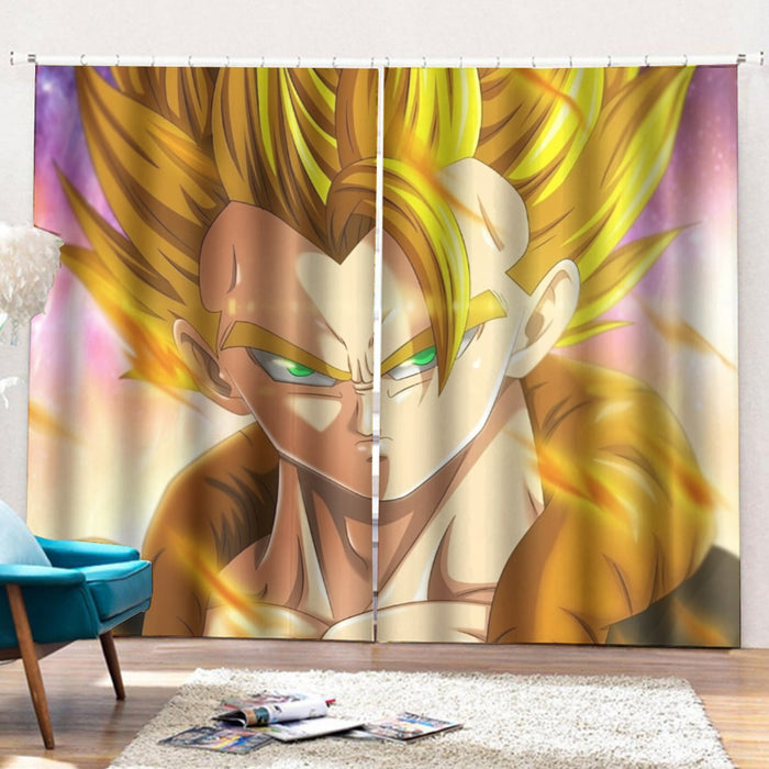 Dragon Ball Z Gogeta Super Saiyan Warrior Power Full Streetwear Cool Design Curtains with Hooks