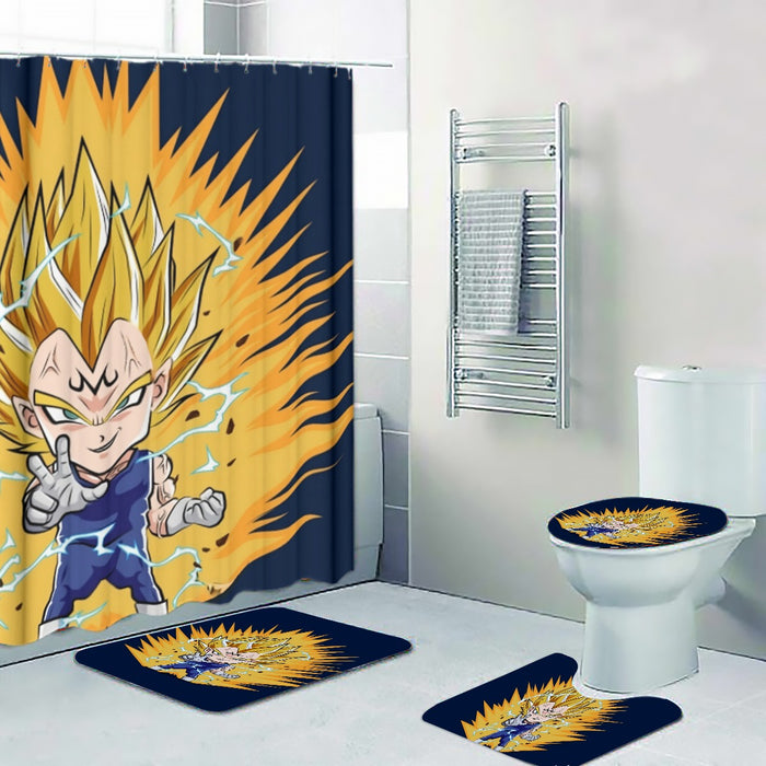 DBZ Majin Vegeta Super Saiyan Prince Power Aura Chibi Sketch Four-piece Bathroom