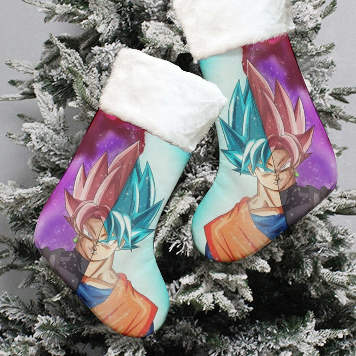 DBZ Goku SSGSS Black Rose Super Saiyan Portraits Dope Christmas Socks