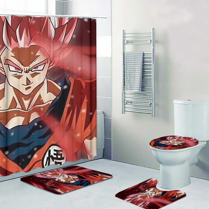 Dragon Ball Son Goku Super Saiyan Rose Portrait Cool Four-piece Bathroom