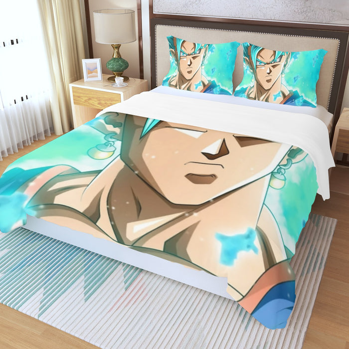 Dragon Ball Super Vegito Blue Super Saiyan Cool 3D Three Piece Duvet Cover Set