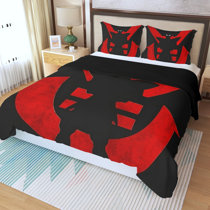 Dragon Ball Z Vegeta Shadow Cool Red Vegeta Symbol Three Piece Duvet Cover Set