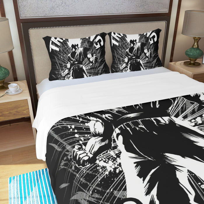 Dragon Ball Z Goku Training To Go Super Saiyan Epic Three Piece Duvet Cover Set