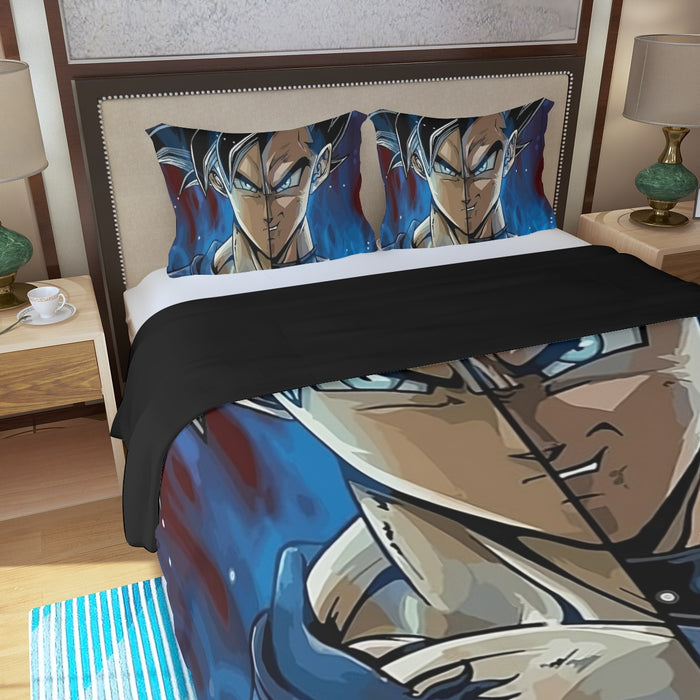 Dragon Ball Z Shirt  SSJ Goku x SSJ Vegeta Fusion Three Piece Duvet Cover Set