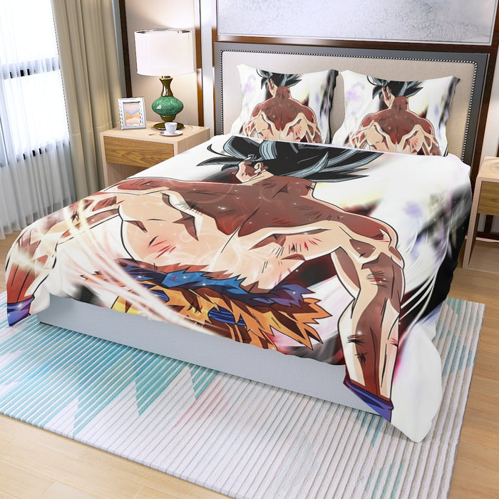 Dragon Ball Goku Damaged Battle Muscular Powerful Aura Three Piece Duvet Cover Set