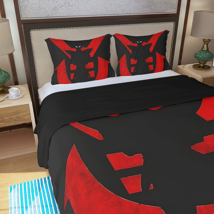 Dragon Ball Z Vegeta Shadow Cool Red Vegeta Symbol Three Piece Duvet Cover Set