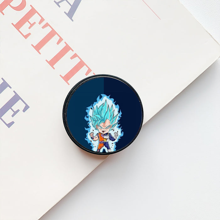 DBZ Goku Vegeta SSGSS God Blue Super Saiyan Chibi Sketch Airbag mobile phone holder