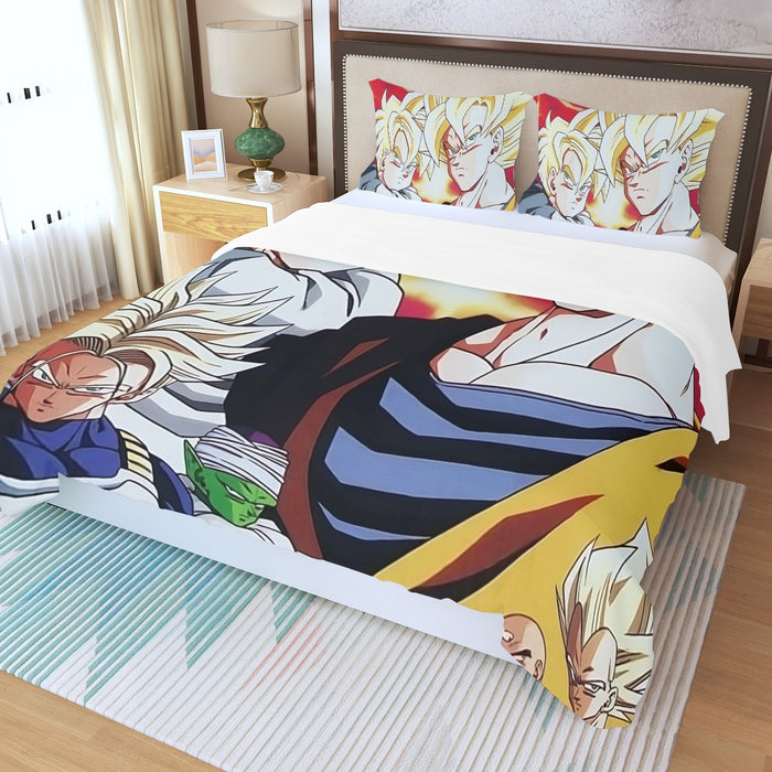 Dragon Ball Z Angry Super Saiyan Fighters Three Piece Duvet Cover Set