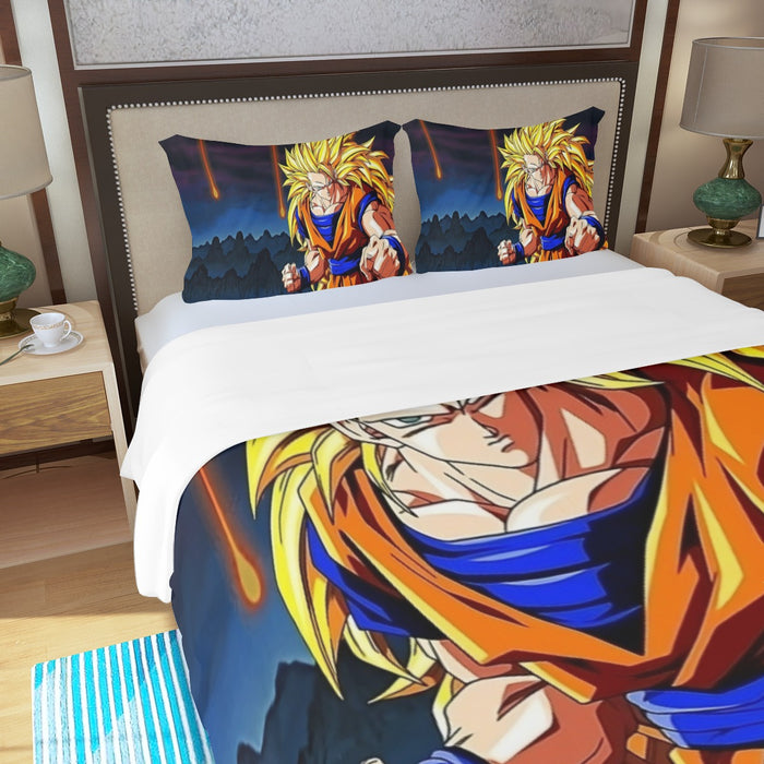 Super Saiyan 3 Goku Three Piece Duvet Cover Set