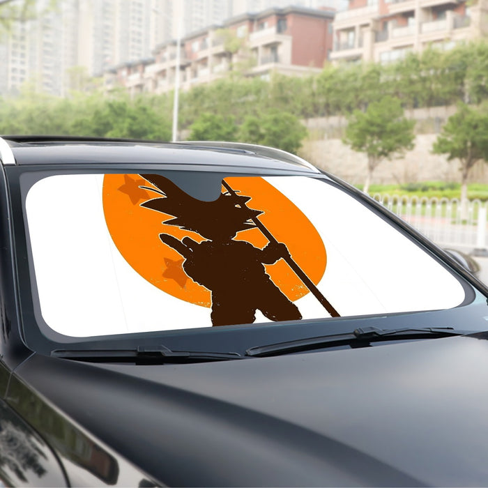 Dragon Ball Z Kid Goku Shadow Logo White Windshield Sunshade