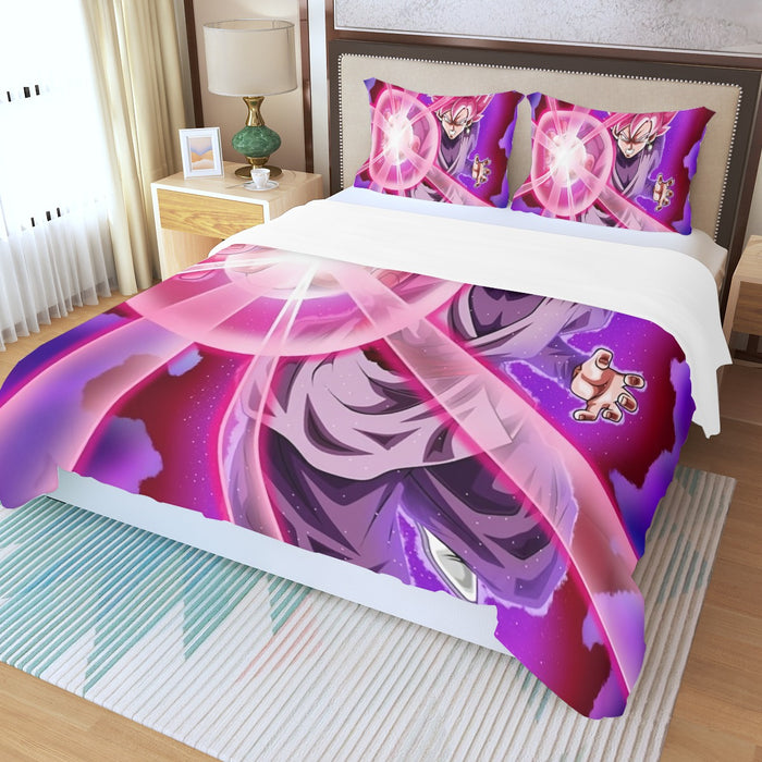 Goku Black Zamasu Super Saiyan Rose Powerful Aura Skills Dope Three Piece Duvet Cover Set